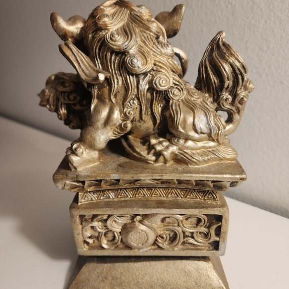 Set of 2 Vintage The Bombay Company detailed Chinese Temple Lion Foo Dog Resin - Picture 14 of 16